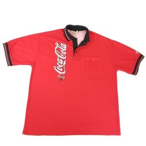 Vintage 1980s Coca Cola WearGuard Polo Shirt Sz XL